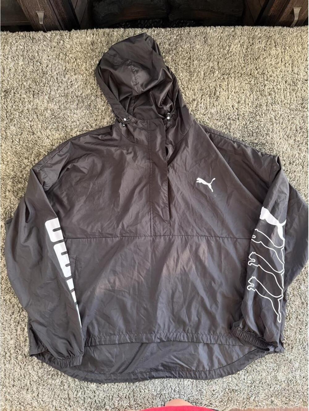Puma Black Hooded Windbreaker Jacket XL